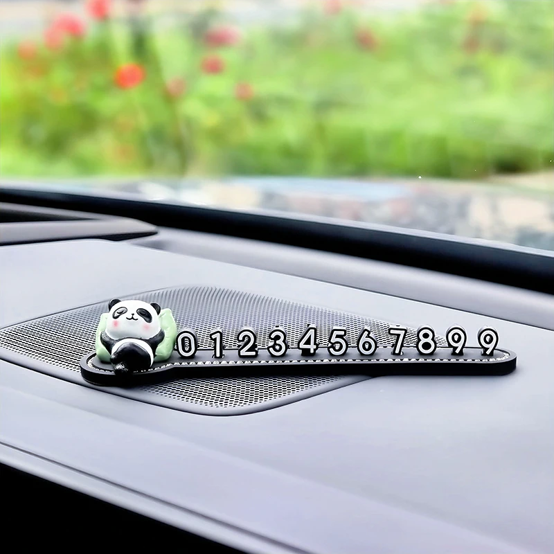 

Creative Temporary Parking Number Sign with Sleeping Animals Cute Auto Dashboard Decoration For Woman Car Interior Accessories