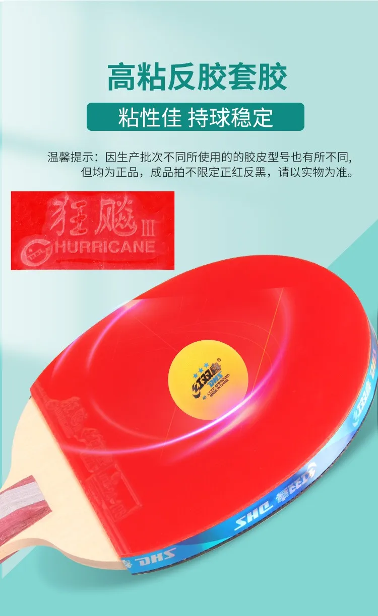 DHS H4002 4/5/6 Sterne Tischtennisschläger H5002 H6002 Ping-Pong-Schläger Professioneller Holzschläger mit Klebegummi – Detail 14