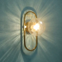 Glass LED Wall Lamp For Luxury Living Room Bedroom Bedside Corridor Aisle Light Hotels Background Home Decorative Wall Sconce