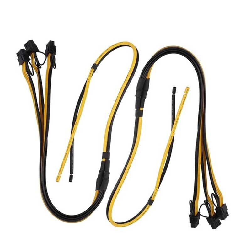 90Cm 2 To 3X 6Pin+2Pin Adapter Power Cable 8Pin GPU Video Card Wire 10AWG + 16AWG Power Supply For Antminer Mining