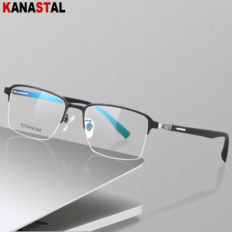 Men TR Titanium Half Frame Eyeglasses Frame Blue Light Blocking Business Computer Eyewear Women Anti Ray Optics Glasses Frame