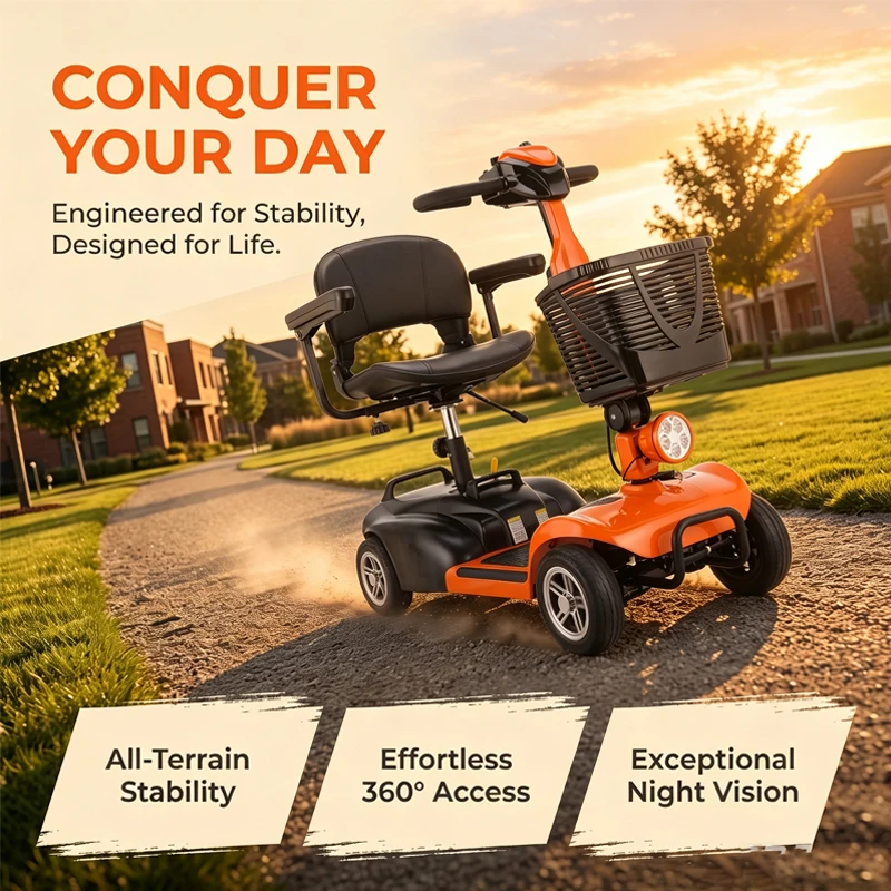 4 Wheel Electric Bike Disabled and Handicapped Mobility Scooter for Elderly People