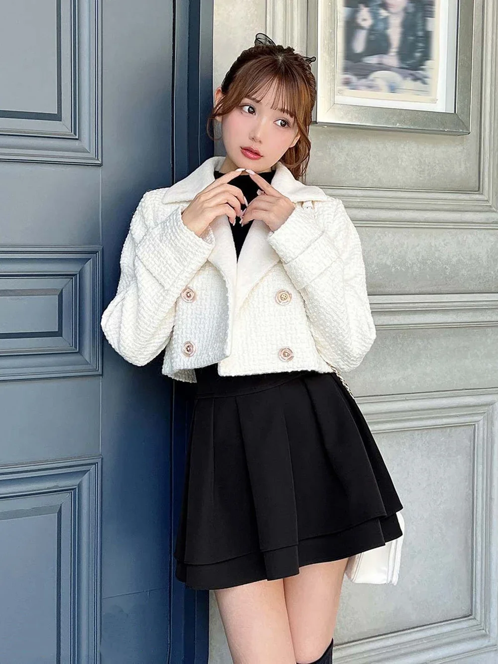 Japanese Style Mini Skirts for Women Mine Mass-Produced Sweet Black Skirt Culottes Autumn Summer Ruffled Pleated Short Skirt