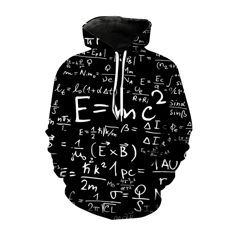 

Fun 3D Printed Math Formula Graphic Hoodie For Men Fashion Casual Street Wear Oversized Pullover Sweatshirt For Boys Top