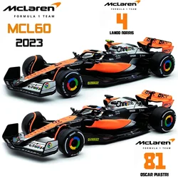 Bburago 1:43 2023 McLaren MCL60 F1 Formula Racing Car Static Simulation Diecast Alloy Model Car Acrylic Box