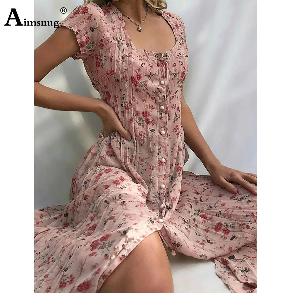 Oversized 4xl Women Elegant Long Party Evening Dress 2023 Summer Boho Flower Print Dresses Vintage Single Breasted Maxi Dress