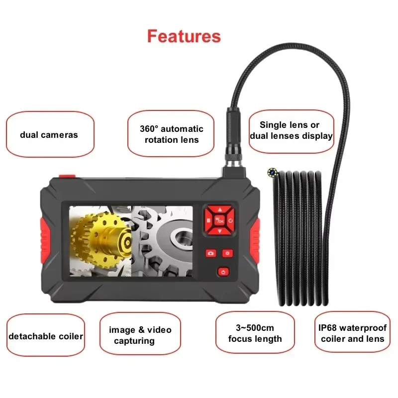 exquisite craftsmanship hd 1080p 360 Degree Rotation Portable Detachable Gooseneck Video Camcorder with Light Source