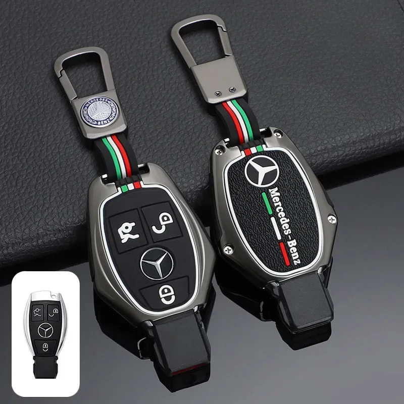 Zinc Alloy Car Key Case Cover Shell Fob Holder For Mercedes Benz A B C S Class AMG GLA CLA GLC W176 W221 W204 W205 Accessories