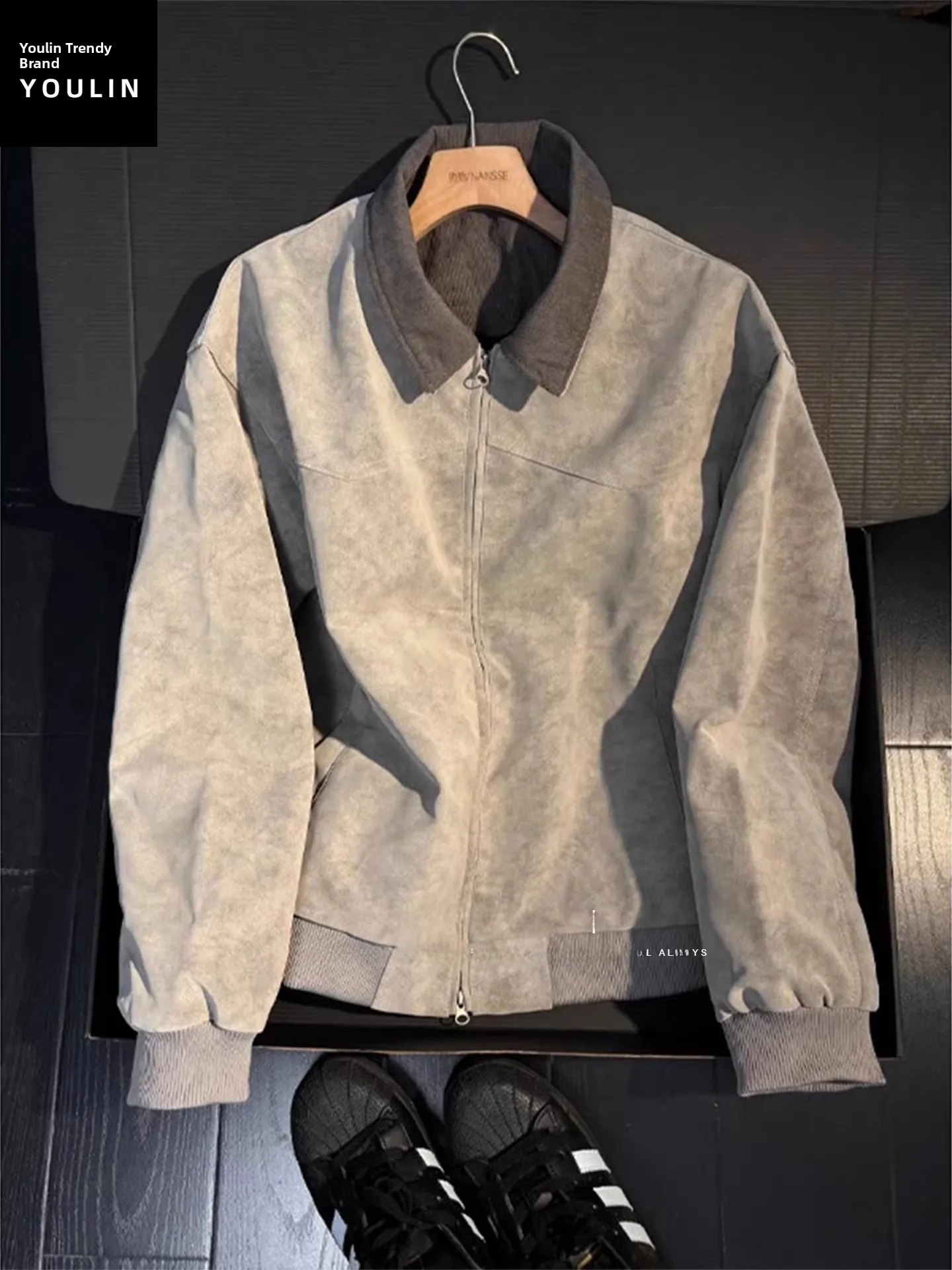 

Мужская демисезонная куртка в американском стиле с эффектом тай-дай и вставками из искусственной кожи, с воротником в стиле пэчворк, модная бейсбольная куртка в стиле Детройт