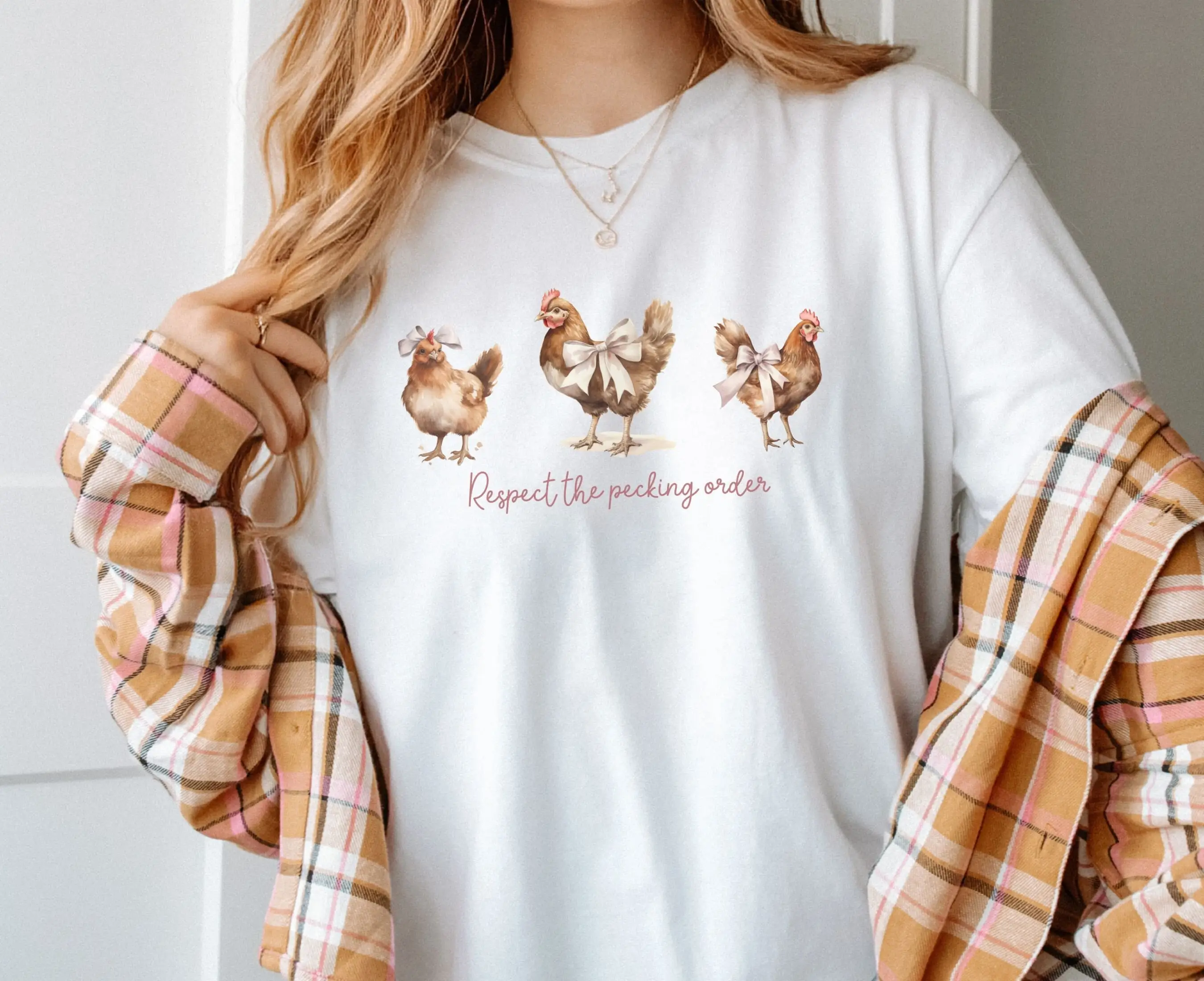 Vintage Chickens And Pink Bows Comfort Colors T Shirt Chicken Coquette Clothing Homestead For Her