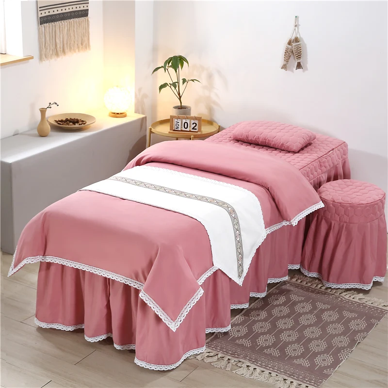 

Beauty Salon Bedding Sets, Massage Spa, Thick Bed Linens Sheets, Bedspread, Massage Spa Duvet Cover, Custom Size # S, 4-6Pcs