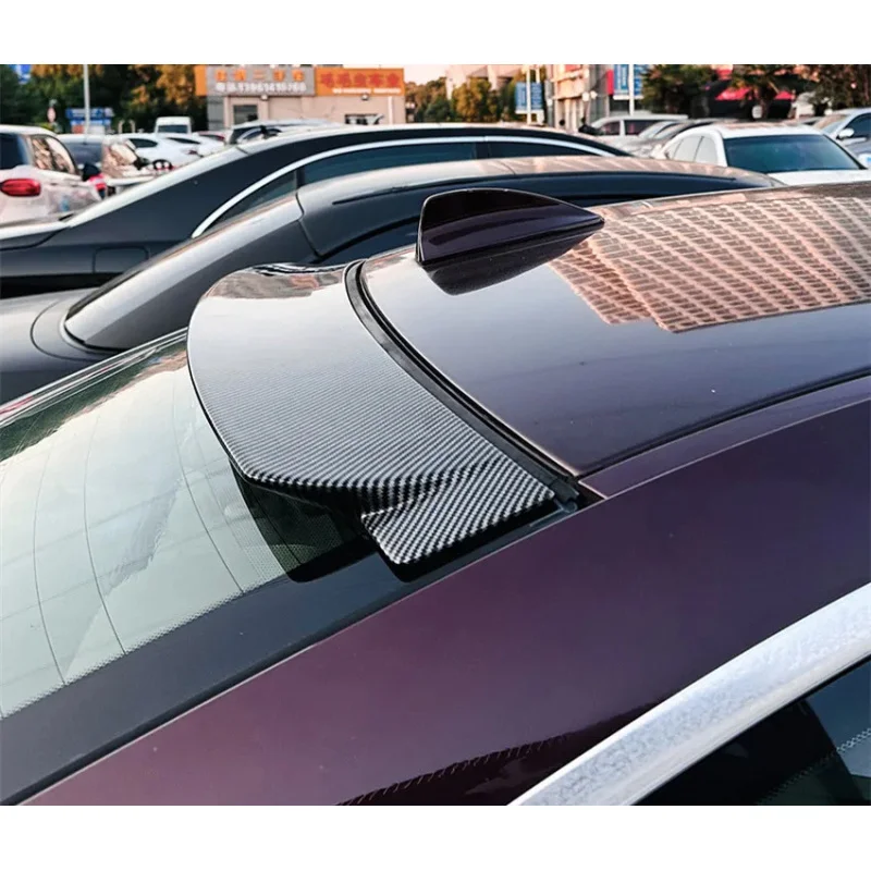 High Quality Universal Rear Window Roof Spoiler Wings ABS Plastic Glossy Black Carbon Look Coupe Sport Styling Exterior Acce
