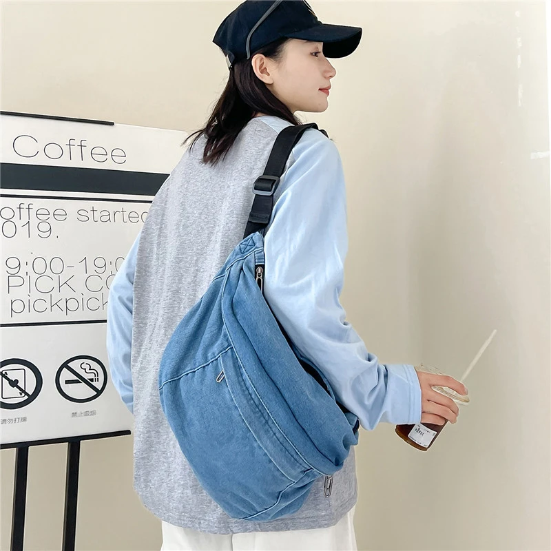 New Cowboy Waist Bag Large Capacity Fanny Pack Street Trend Women Chest Pack Casual Girl Belt Bag Quality Shoulder Crossbody Bag