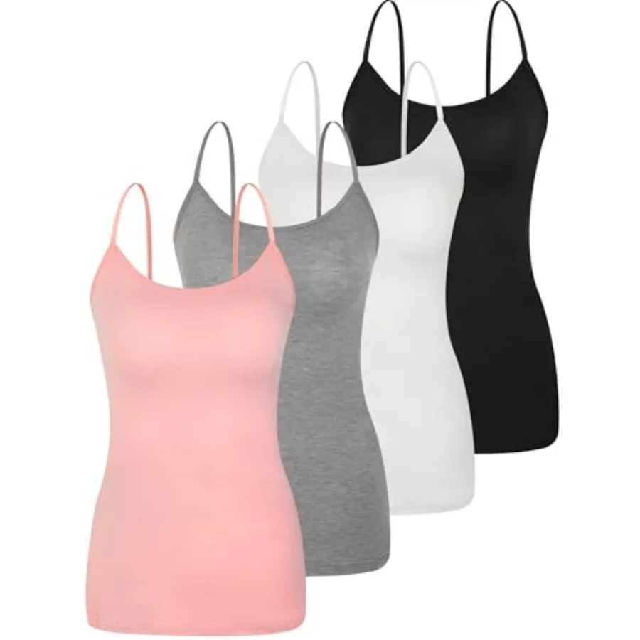 

BAMBOO COOL Womens Camisole Tank Top Cami Basic Layering Undershirt for Summer 3/4 Pack