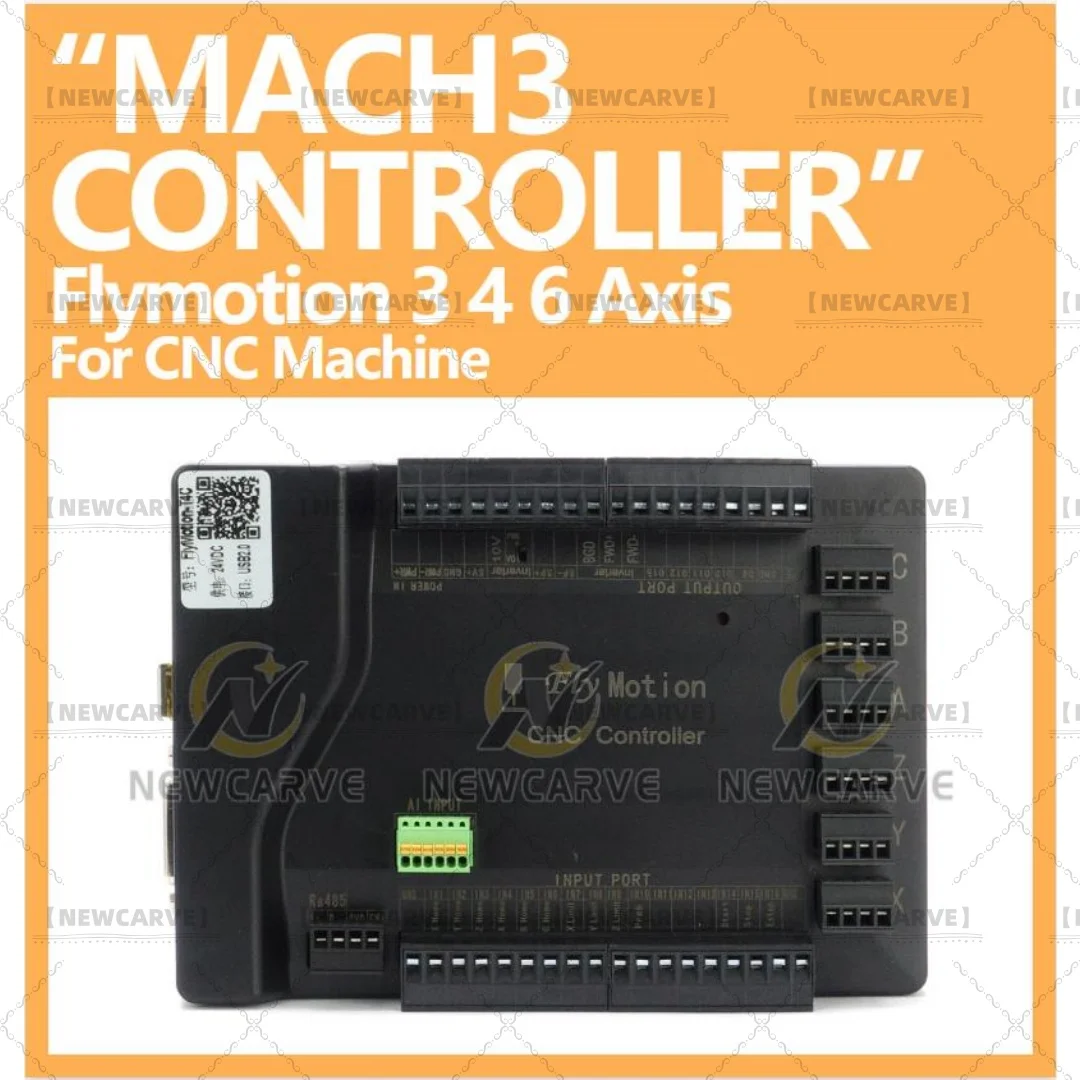 Flymotion Mach3 3 4 5 6 Axis Controller Card USB Motion USB Breakout Board ZKmotion Upgrade+MPG Handwheel For DIY CNC NEWCARVE