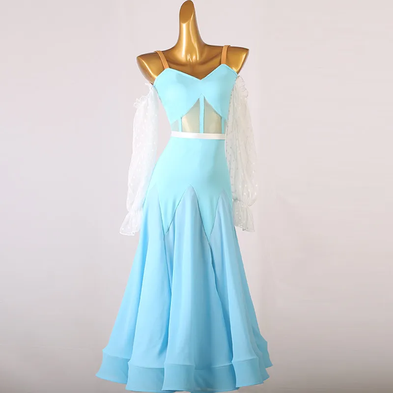 

Strap Modern Dance Dress Performance Competition Dress National Standard Dance Big Swing Dress Social Dance Dress Art Exam Dress