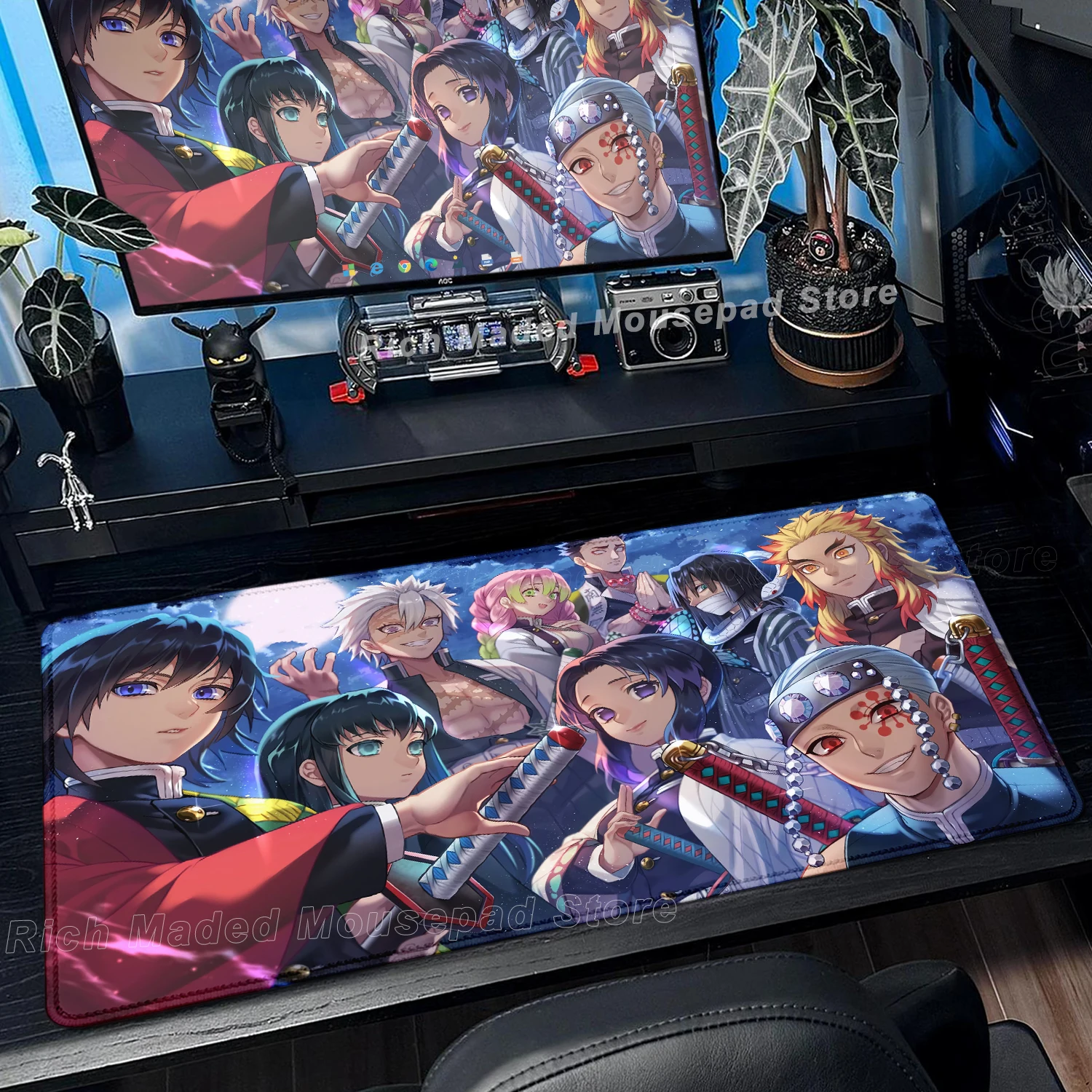 

Japan Anime Demon Slayer Mousepad HD Printing Computer Gamer Locking Edge Non-slip Mouse Pad XXL Office Keyboard PC Desk Pad Rug