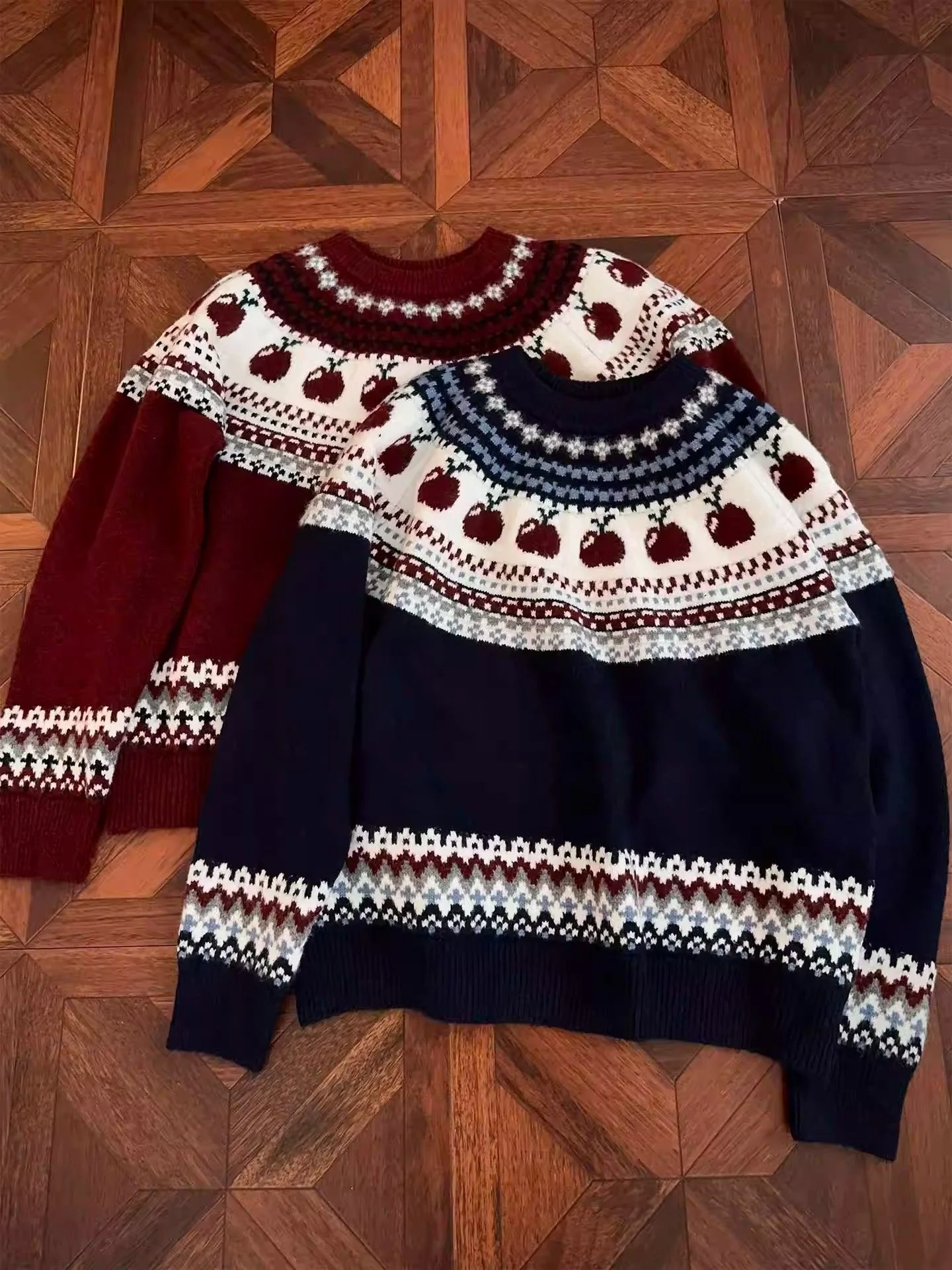 

Korean Sle round Ne Knit Sweater Women's Autumn Winter Warm Loose Versatile High Quali Red New Year's Knitted irt