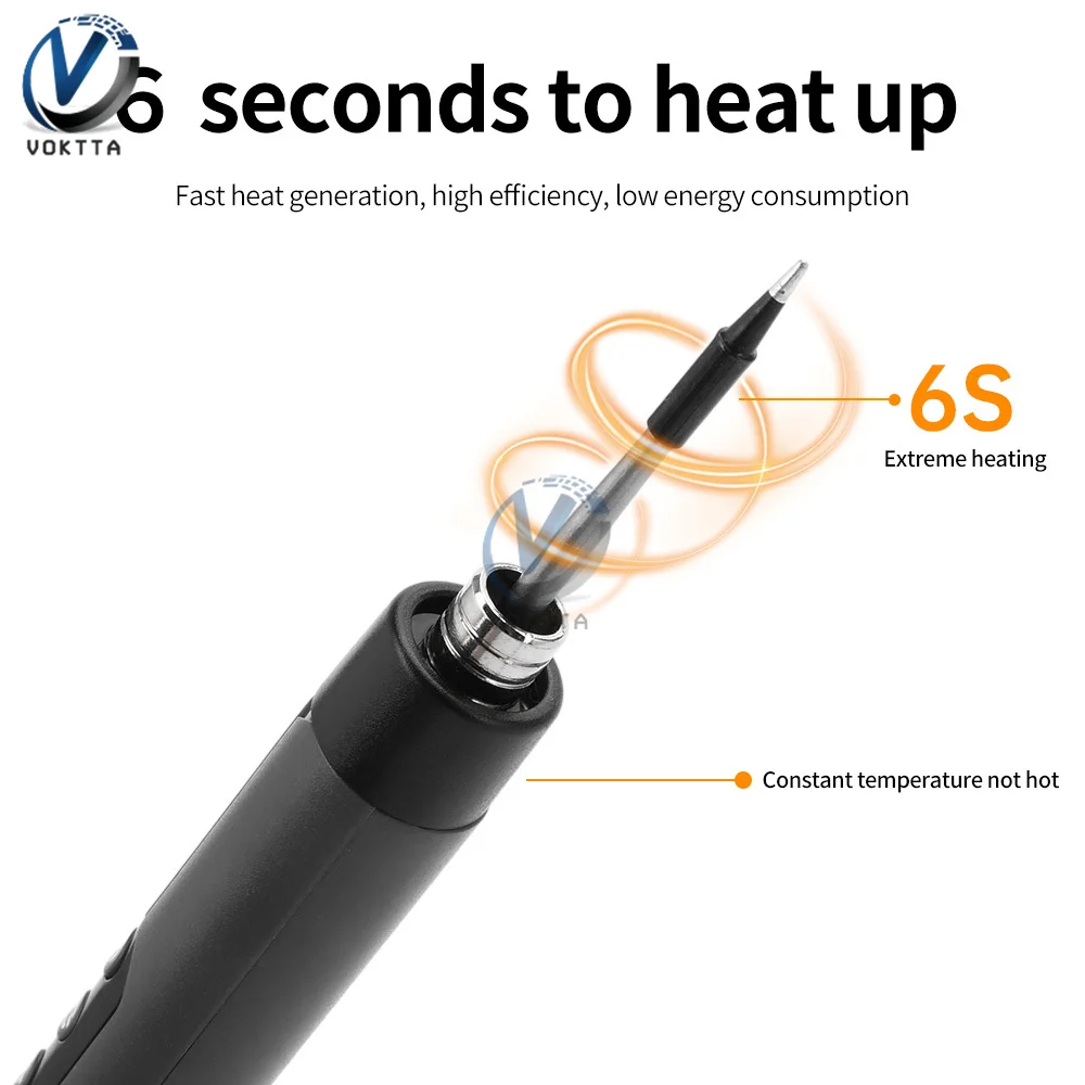 Imagem -05 - Conjunto de Ferro de Solda Elétrico Usb sem Fio Temperatura Ajustável Aquecimento Rápido Ferramentas Portáteis Digitais Inteligentes