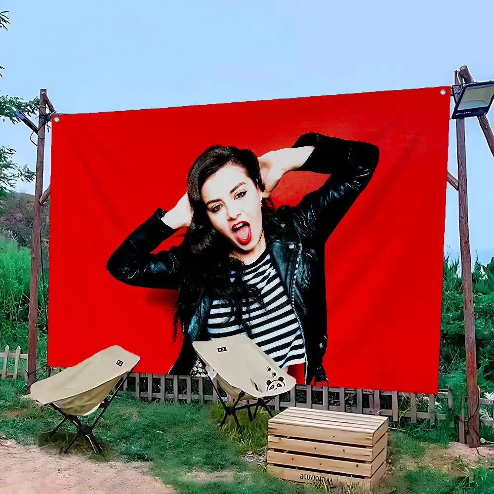 Charli XCX BRAT Singer DIY Flag For Family Group Photo Living Room Home Dorm Decor Wall Art Decor Banner