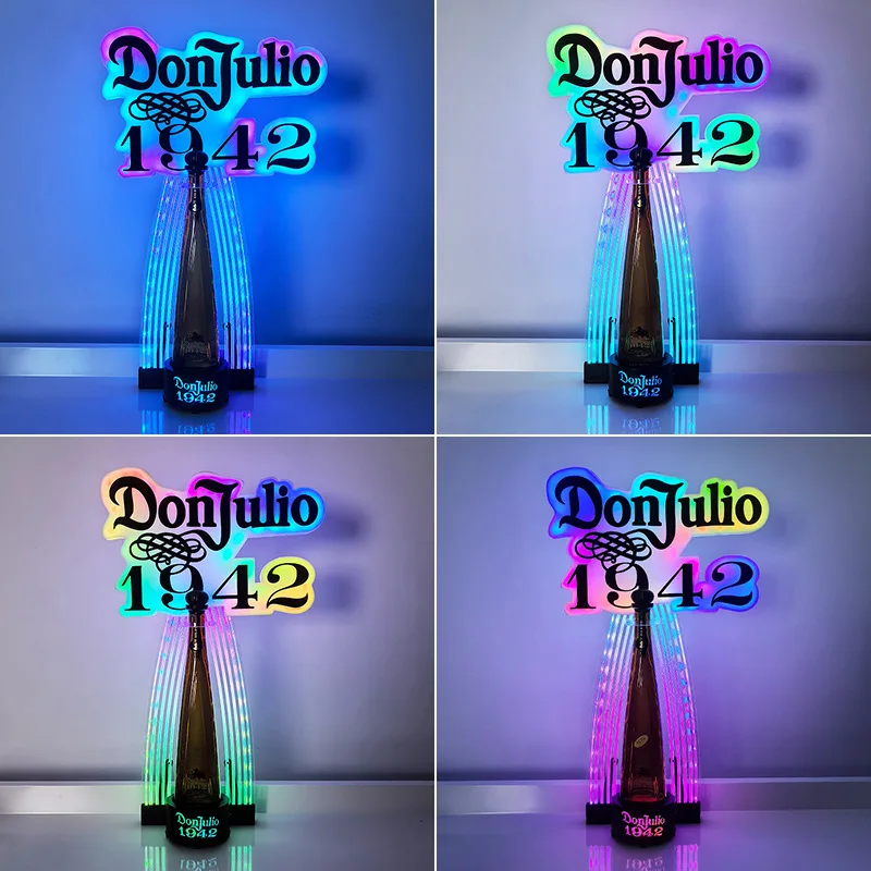 Estante luminoso LED champán tortilla vino tinto 1942 tequila whisky expositor bar KTV