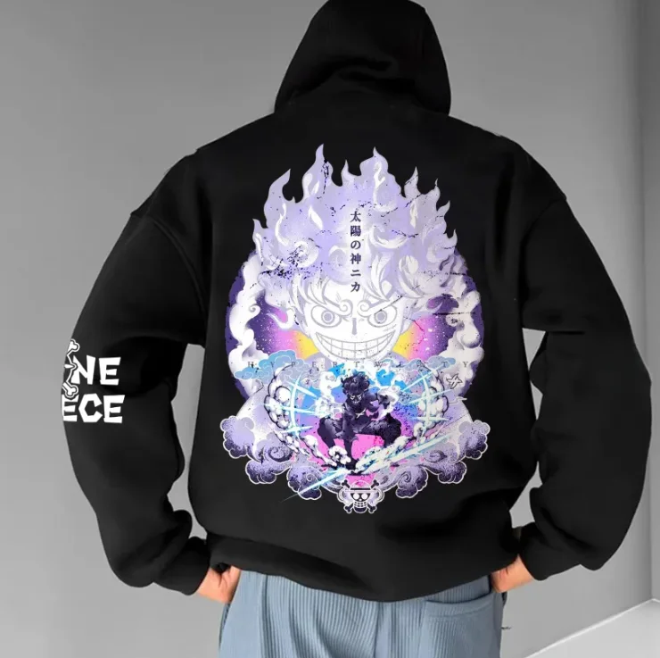 هوديس رسمي للرجال والنساء مطبوع عليه الرسوم المتحركة قطعة واحدة، هوديس فضفاضة وكبيرة الحجم للشارع #3