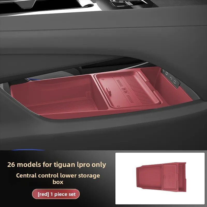 

Hot Sale for 2026 VW Tiguan L Pro Center Console Lower Storage Box Glasses Tray Organizer Car Interior Modification Accessories