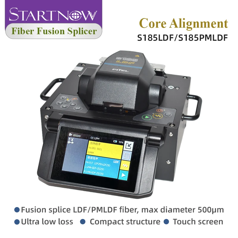 Startnow S185LDF/S-37 SM & MM عالية الفهرس انصهار الألياف البصرية المحمولة جهاز الربط فتحة 500um لحام الربط ماكينة الألياف