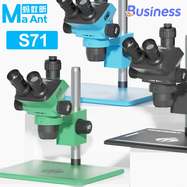MaAnt S71 Trinocular Microscope 6.5X-52X Zoom Industrial 4K Camera For Mobile Phones Motherboard Electronic Welding Repair tools 1