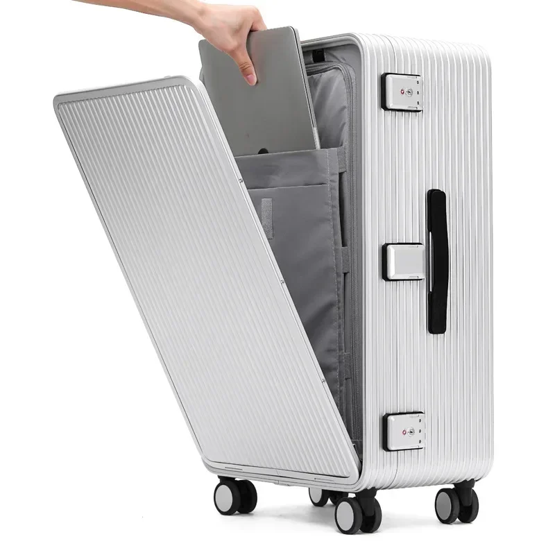 All Aluminum-Magnesium Travel Suitcase Solid Thickened Luggage Box Men\'s Large Capacity 20 22 24 26 28 Inch Alloy Trolley Case