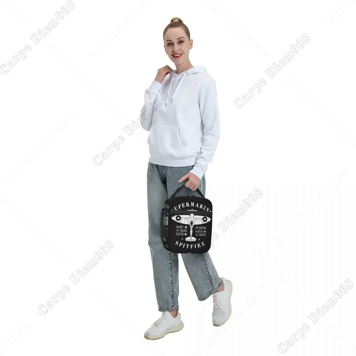 Supermarine Spitfire Insulated Lunch Bag Portable Fighter Plane WW2 War Pilot Aircraft Airplane Thermal Cooler Lunch Box Office