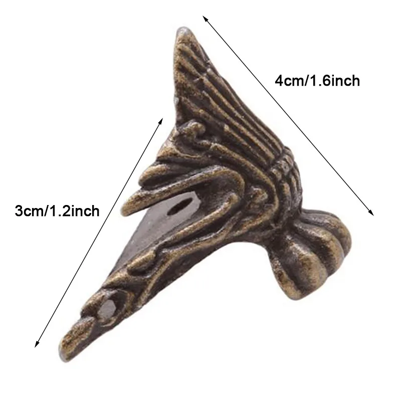 واقي زاوية نحاسي برونزي عتيق ، أرجل مزخرفة لصدر المجوهرات ، صندوق أثاث خشبي ، ديكور عتيق ، جديد ، 4 + لكل مجموعة