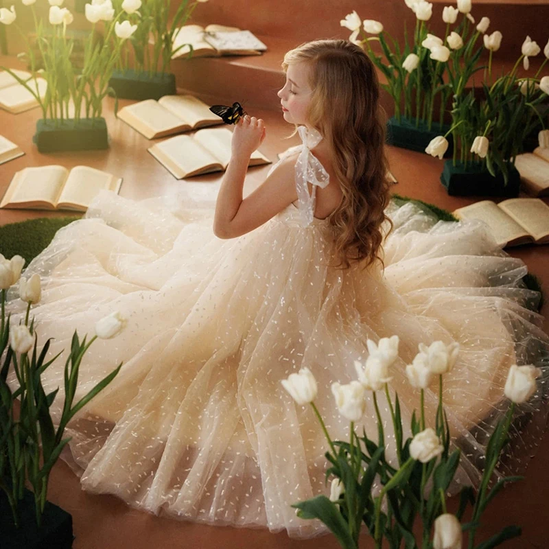 

Baby Girl Dress 2025 Daisy Print Mesh Princess Dress Soft Comfortable Baby Outing Dress Girl Birthday Gift Customized