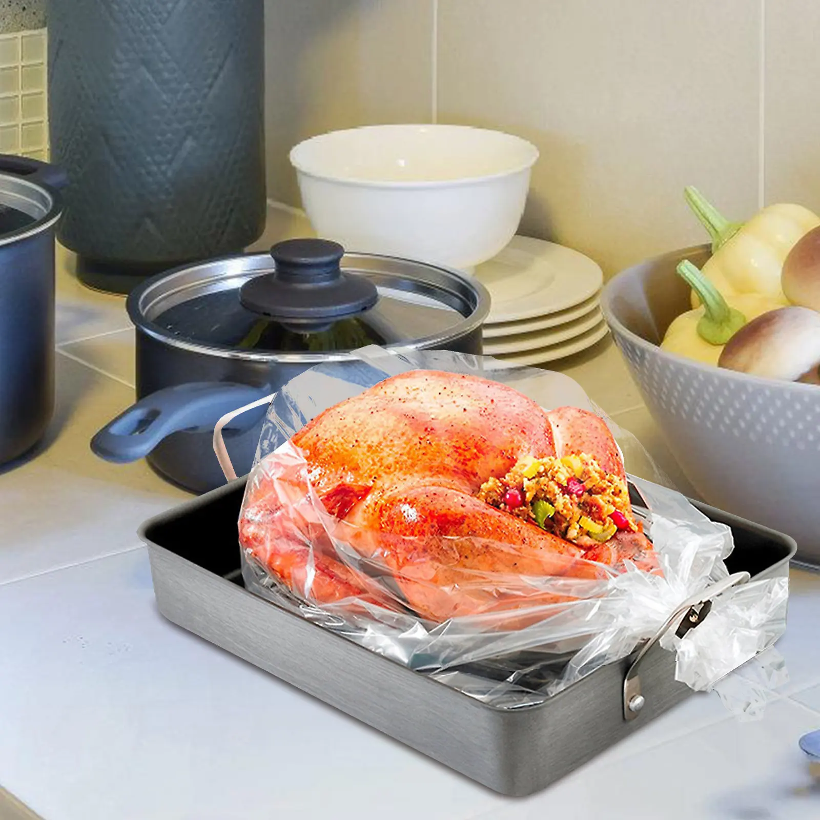 10Pcs Durable Oven Slow Cooker Bags High Heat Resistant Transparent Liners for Roasting Baking Slow Cooking Trays — купить у AliExpress WW
