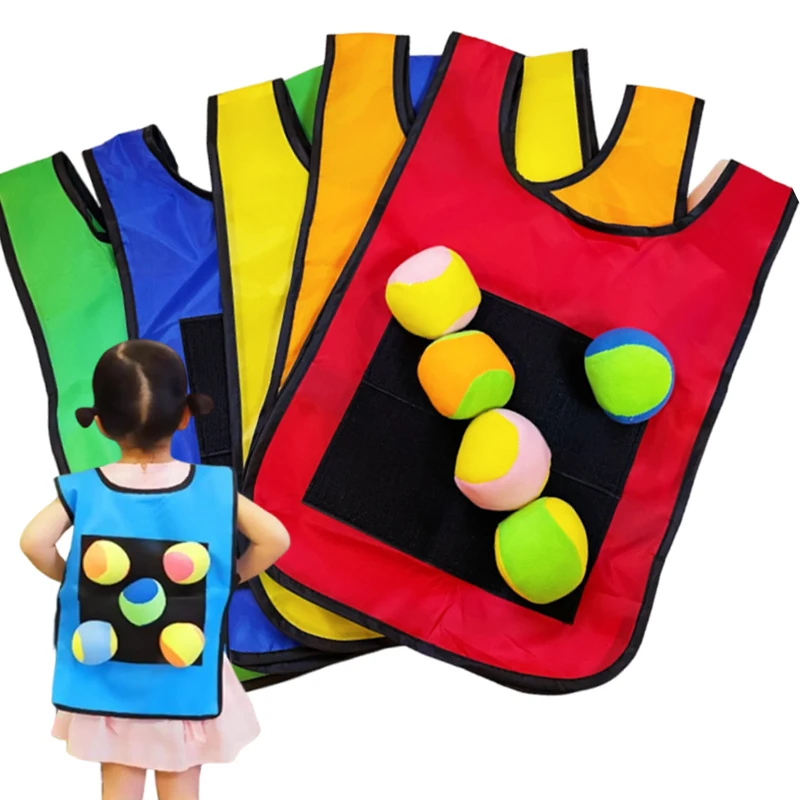 Sticky Ball Vest Toy Children Outdoor Sports Toys Physical Exercise Game Props Parent-child Interaction Safe For Kids Gifts TMZ