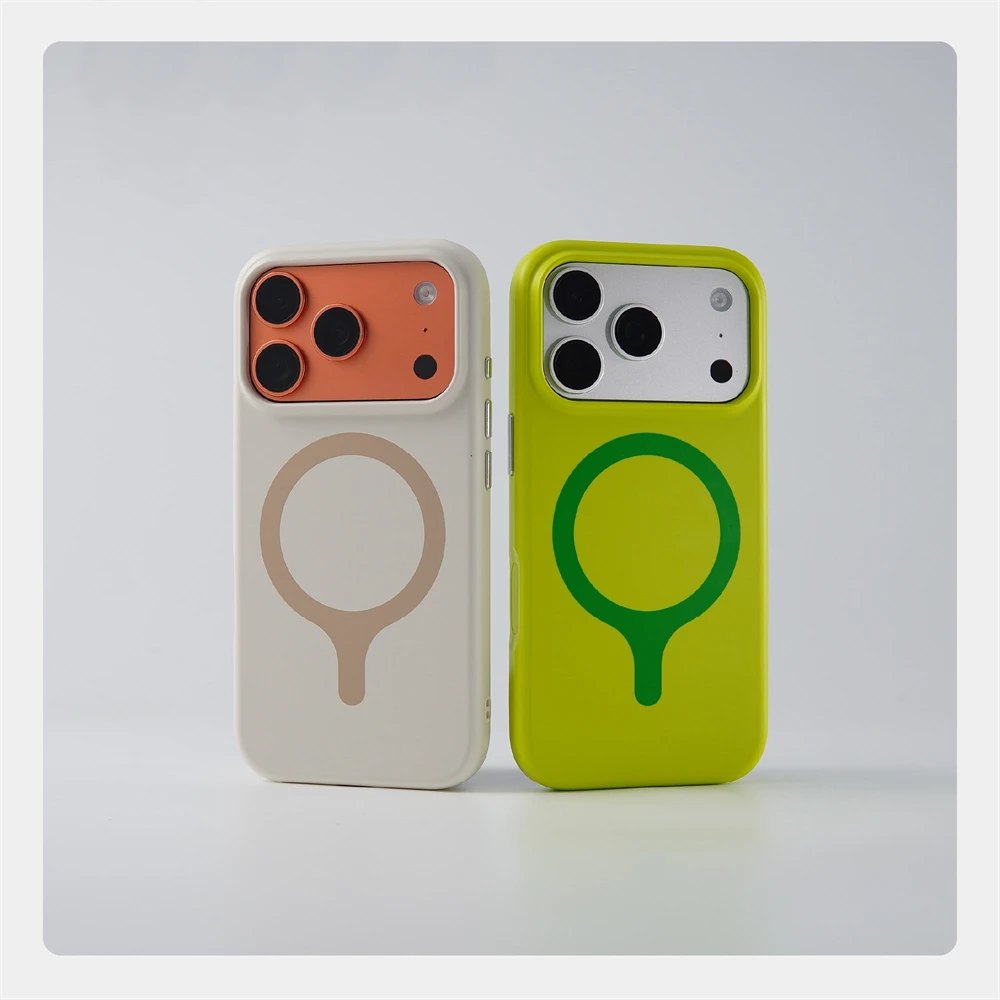 Modische Dopamin-Farben Silikon-Matt-Hülle für iPhone 18 17 16 Pro Max Magnetisches Kabelloses Laden Stoßfeste Hit-Farben-Abdeckung – Detail 1
