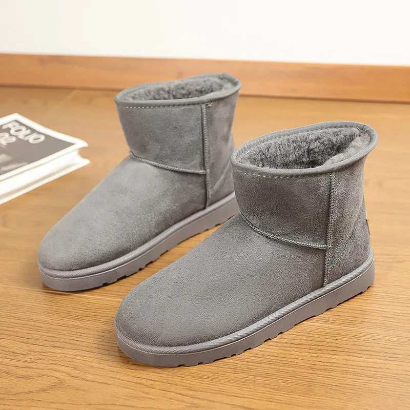 

Plushed Suede Men’s Winter Boots Plus Size 46 47 Slip On Warmed Boots For Men Comfy Anti-Slip Ankle Boots Unisex botas masculin