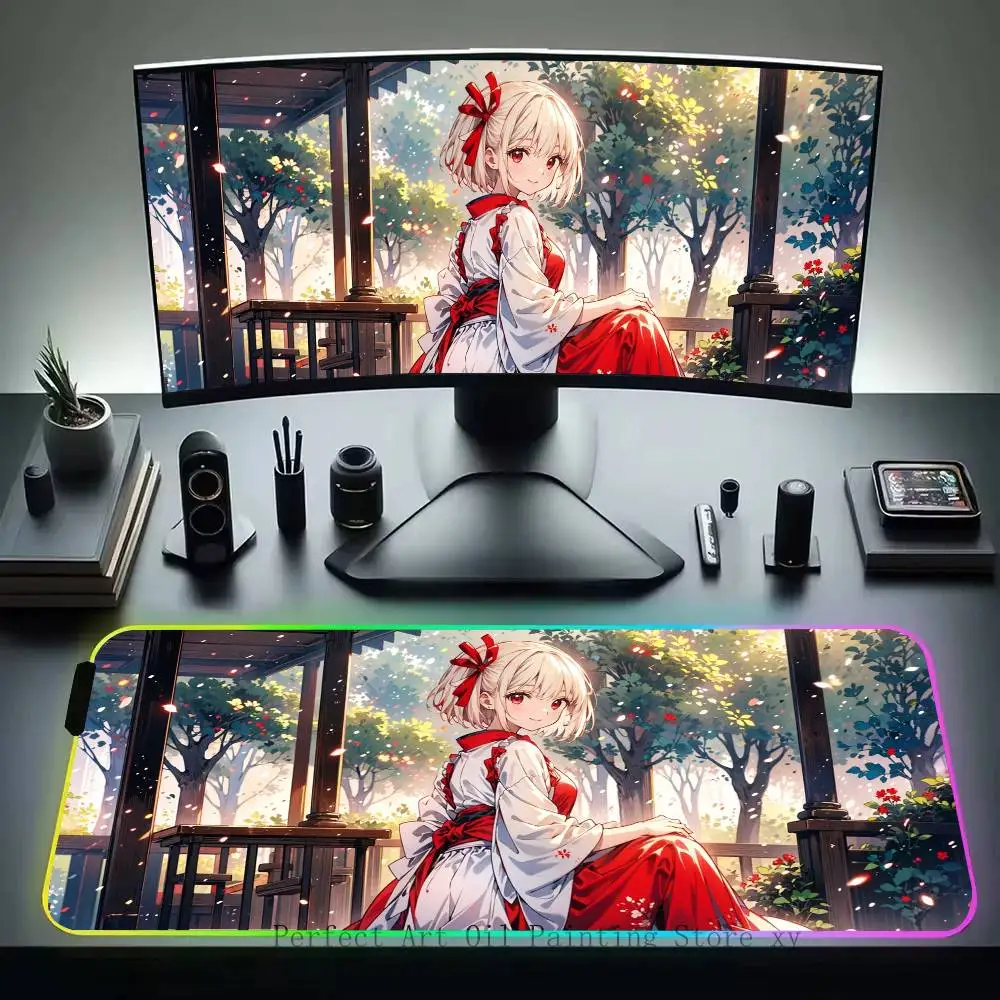 Anime Nishikigi Chisato Mousepad Non-slip Suitable For Office Computers Laptops E-sports Game Desk Mats XXL Keyboard