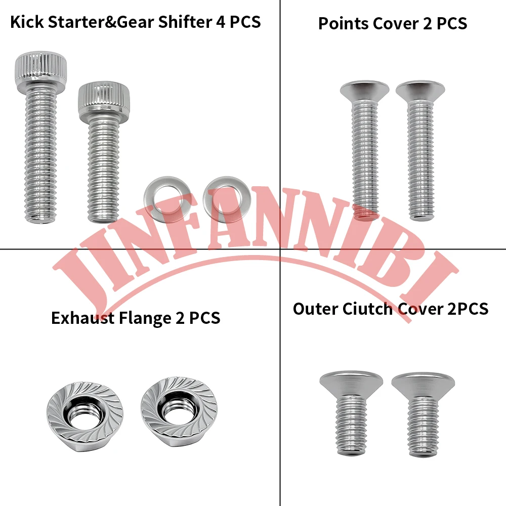 304 الفولاذ المقاوم للصدأ محرك البراغي مجموعة مسامير لهوندا CT90 تريل 1966-1976 1977 1978 1979 #2