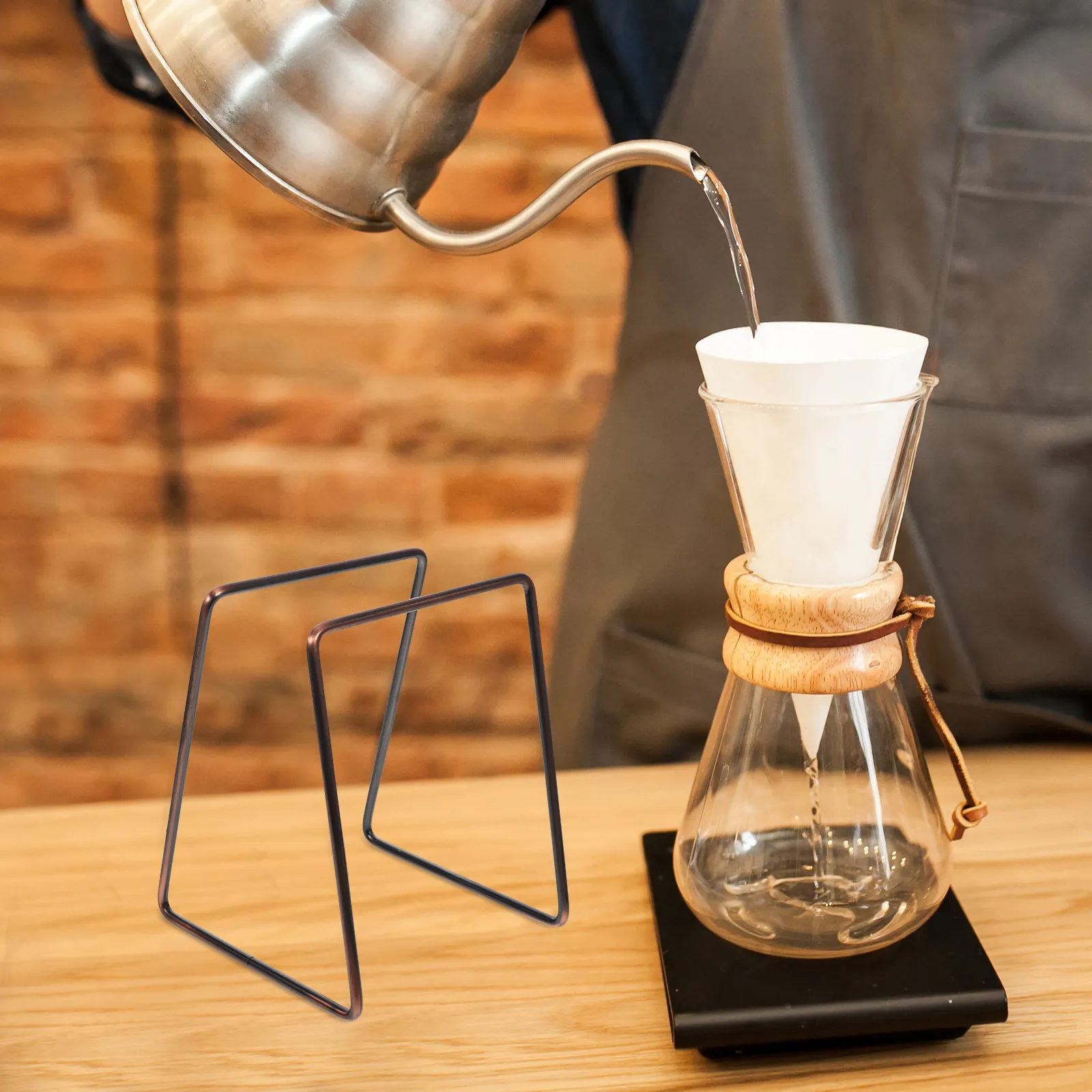 

Brass Coffee Dripper Stand Metal Filter Cup Holder Reusable Smooth Brewing Tool Elegant Lightweight Coffee Filter Rack