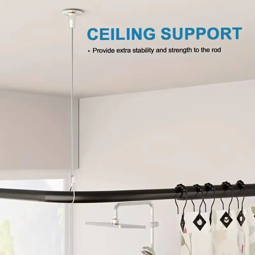 Stainless Steel Steel Wire Rope Adjustable Straight Layouts Curtain Rod Hanging Rope Universal High Load-bearing Capacity