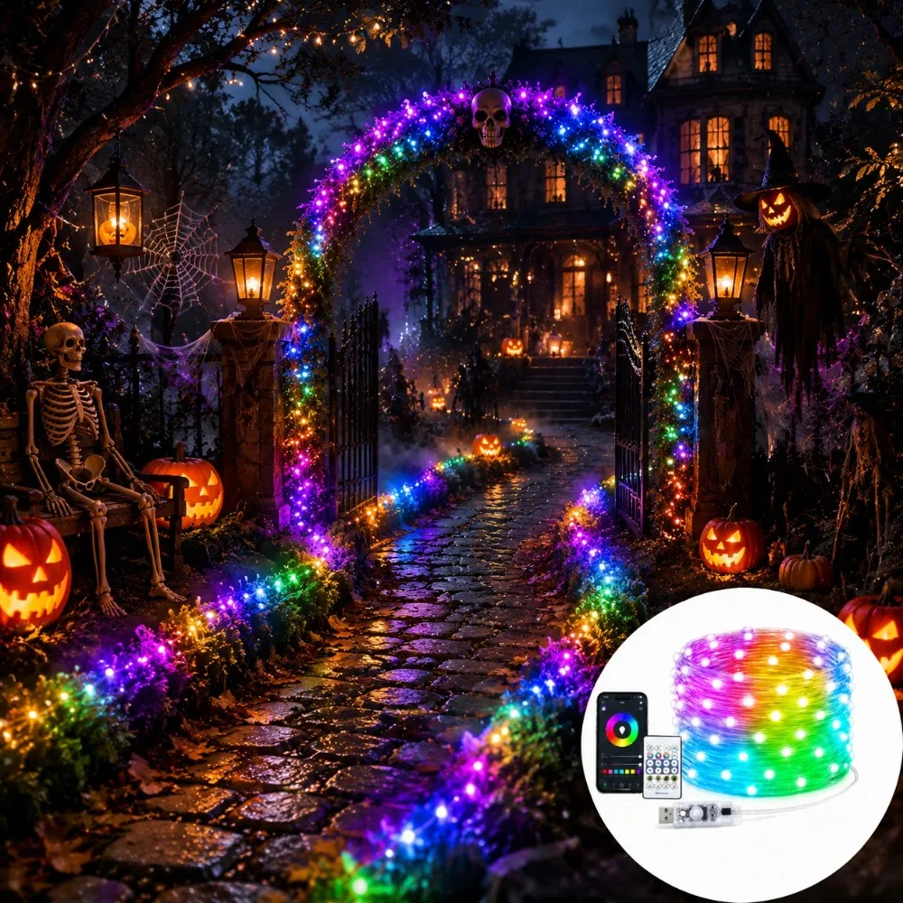 DIY RGB LED String Lights USB Bluetooth Smart Light APP Control Color Changing Party Home Holiday Decoration
