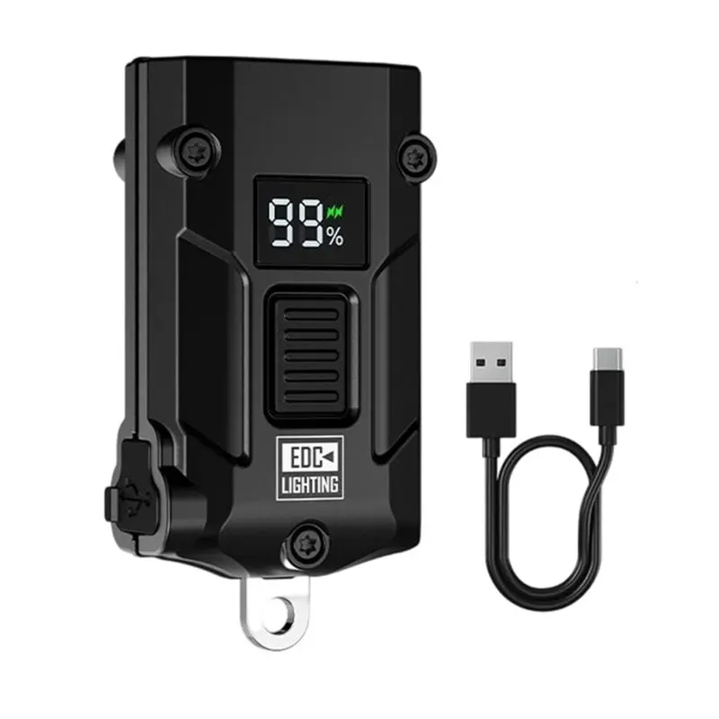 HLZS- EDC Dual Light Keychain Torch Pocket Mini Led Small Flashlight 300 Lumens For Camping Travel Emergency A