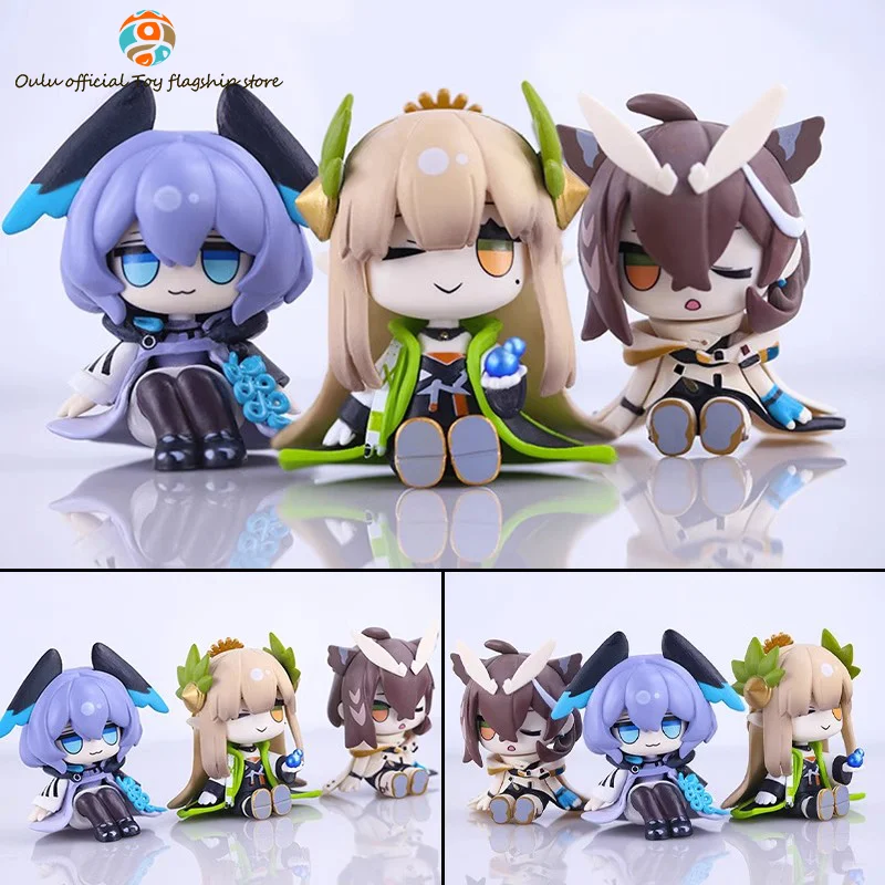 Arknights Anime Figurine Hoolheyak Silence The Paradigmatic Muelsyse Action Figure Q Mini Statue Room Decor Cute Christmas Gift