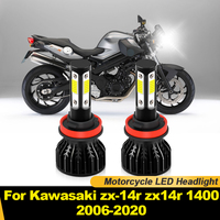 H11 LED Headlights 20000LM Motorcycle Lights 6000K White Moto Lamps For Kawasaki zx-14r zx14r 1400 2006-2016 2017 2018 2019 2020