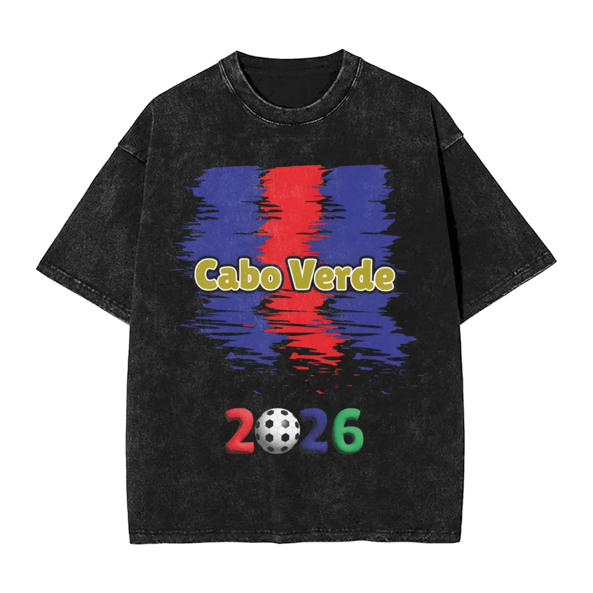 Cabo Verde Football 2026  T-Shirt Summer  Streetwear T-Shirts Cotton Hippie Tshirt For Man Short-Sleeve Design Top Tees