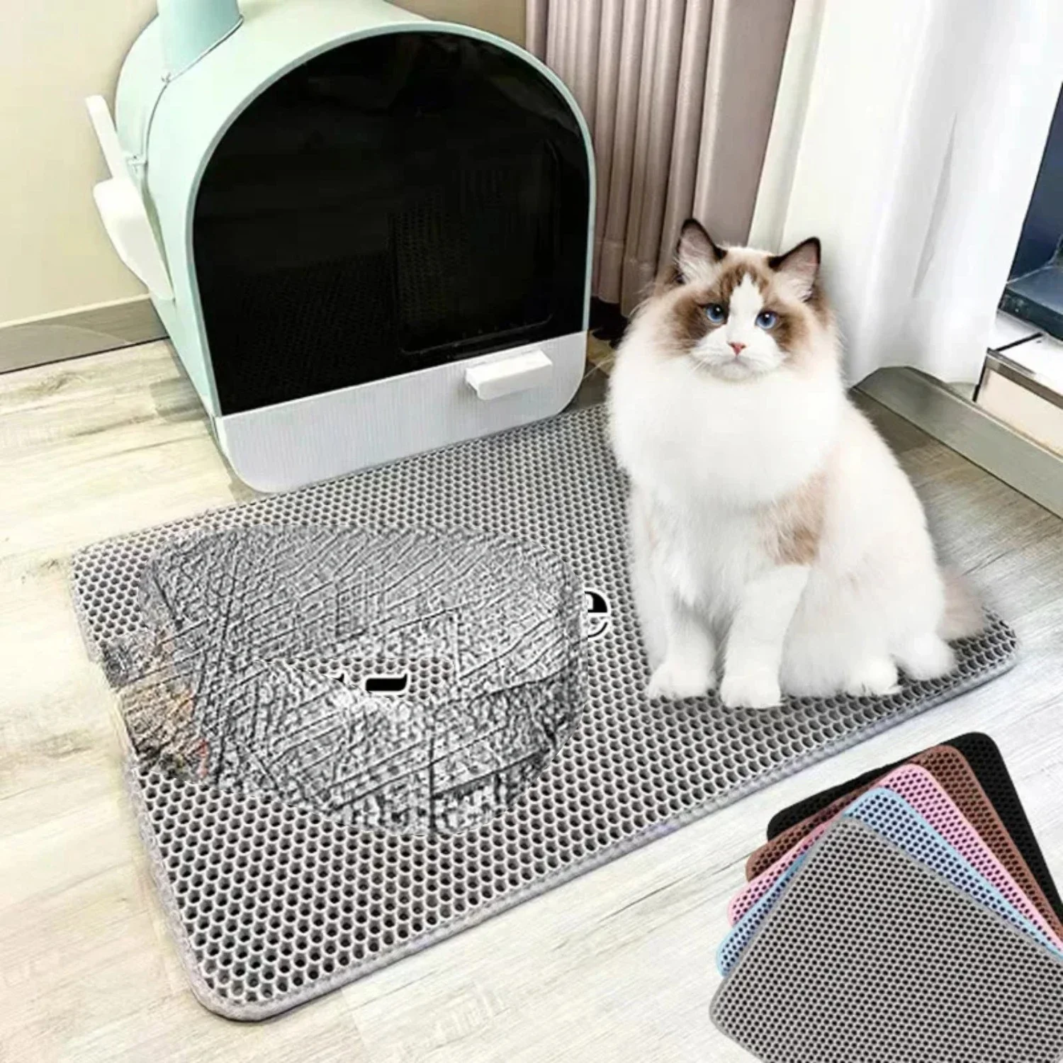 Premium Protective Waterproof Durable Double Layer Non-slip Cat Litter Mat - Ultimate Protection Sand Pad - Keep Bed Clean Dry P