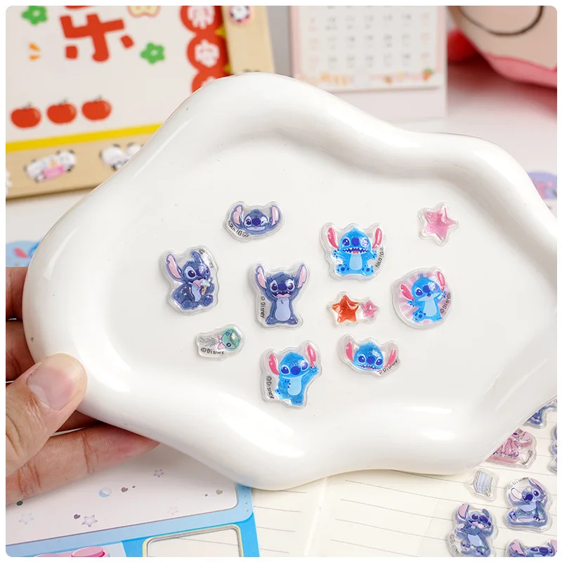 Disney Stitch 3D Lenticular Sticker Cartoon Animal Crystal Phone Case Goo Card Decoration Sticker Perfect Birthday Gift