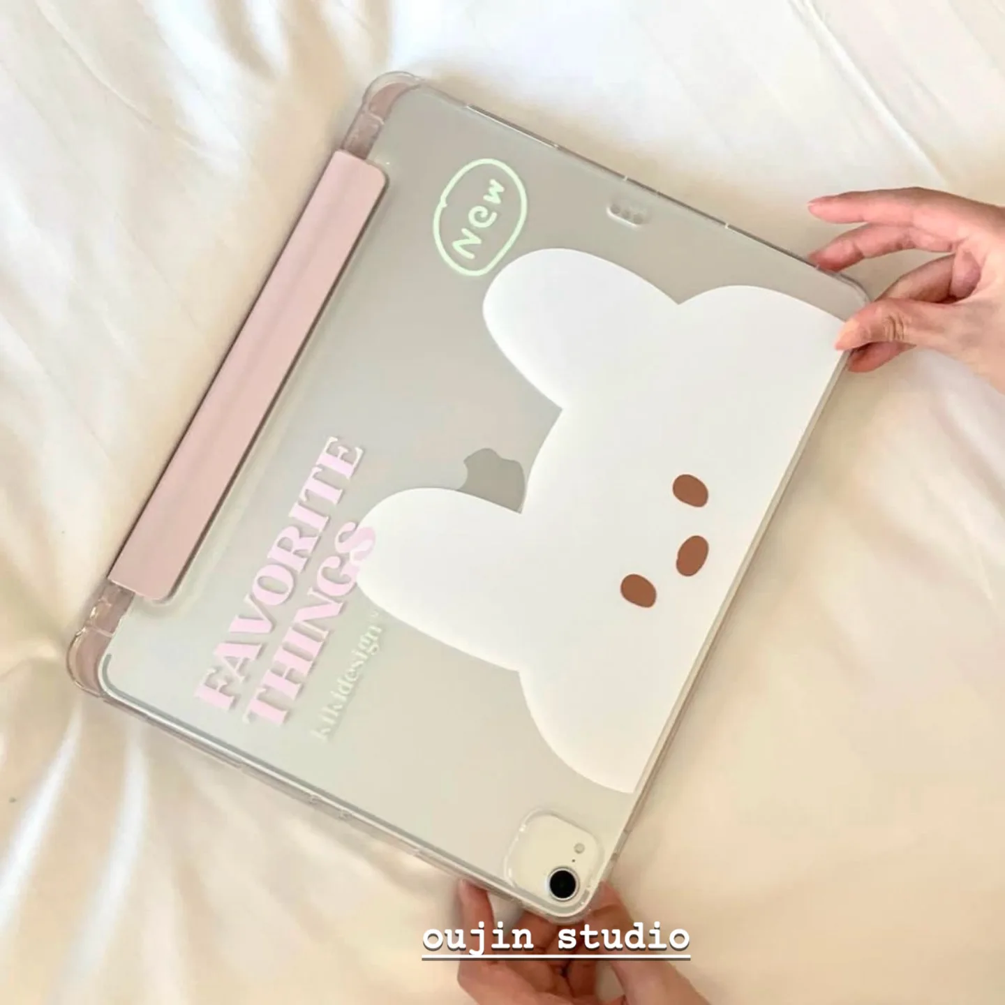 South Korean ins cute cartoon bear for 2022 tablet case 2022ipad 10.9 inch protective case air5 sets of anti-fall soft shell wit