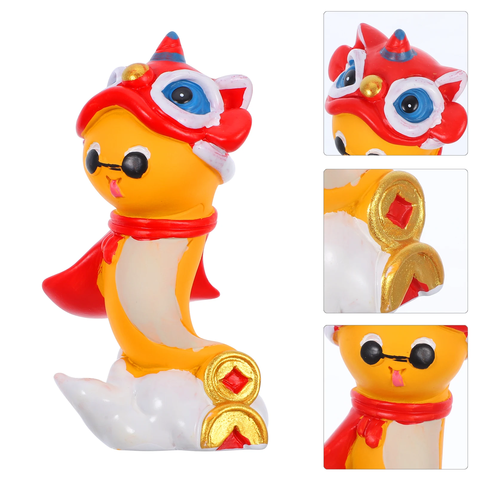 

Chinese New Year Snake Statue Lucky Zodiac Figurines Spring Festival Decorations Cartoon Design Home Car Study Prosperity Gift